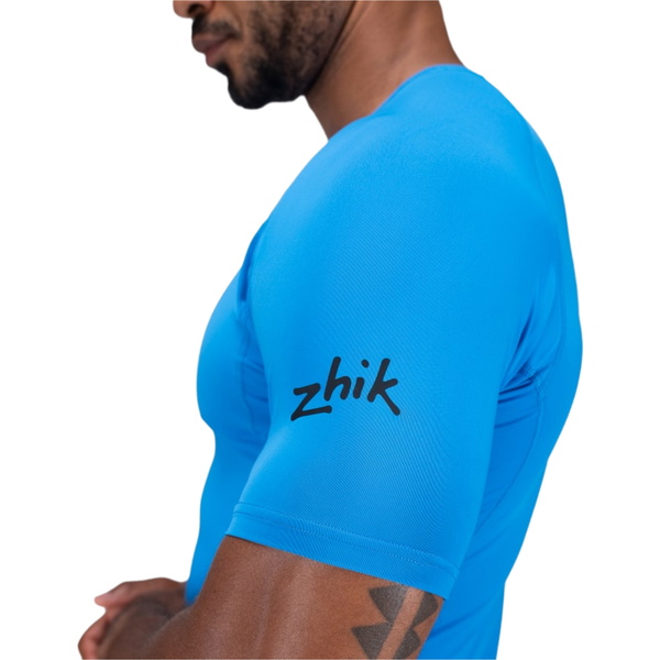 2026 Zhik Heren Eco Spandex LT Short Sleeve Baselayer Top DTP-0167-M-CYA - Cyan